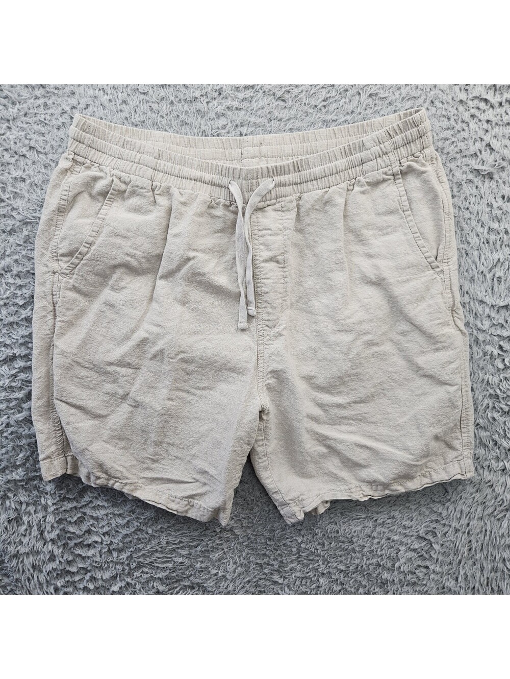 Panama Jack Linen Blend Shorts Men Medium (fits 32-35) 7" Drawstring Lightweight